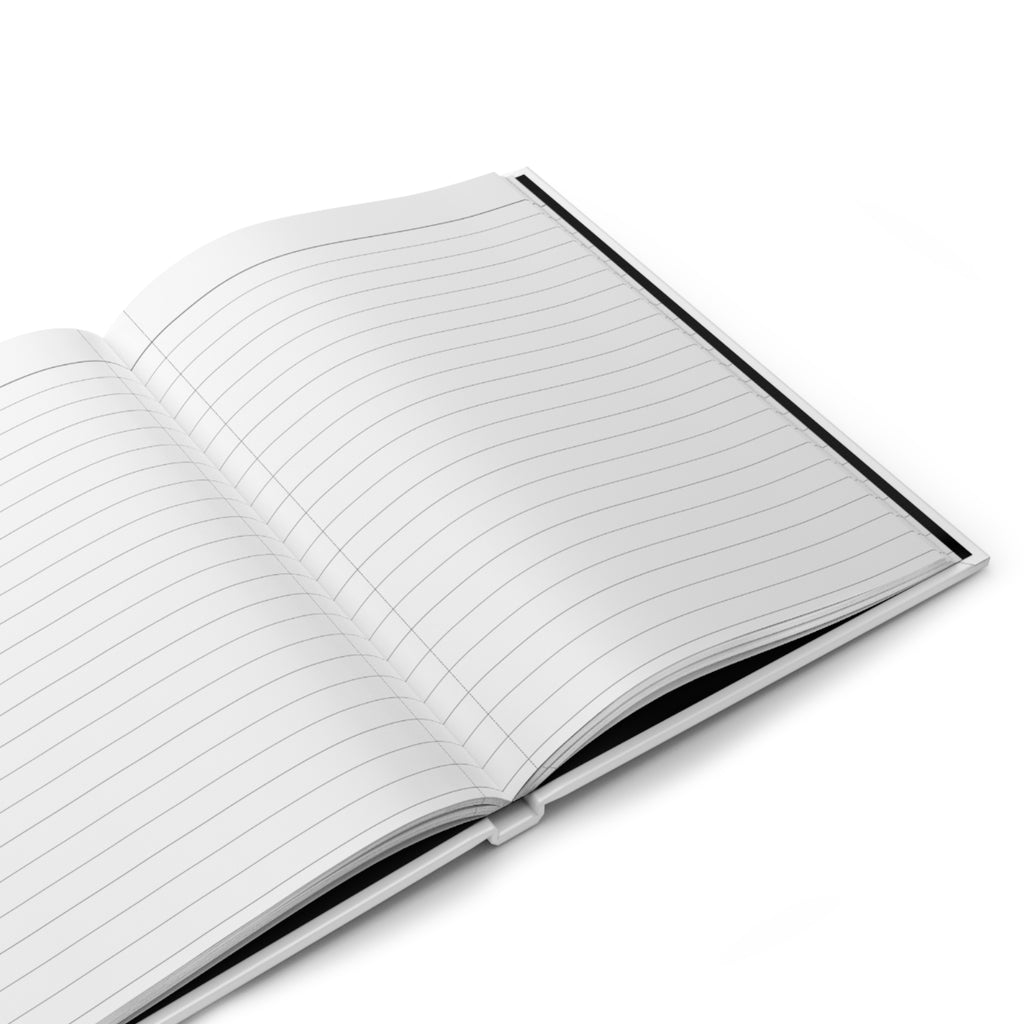 White hardcover journal, spine detail — Iska Press, WE ARE Drop 01