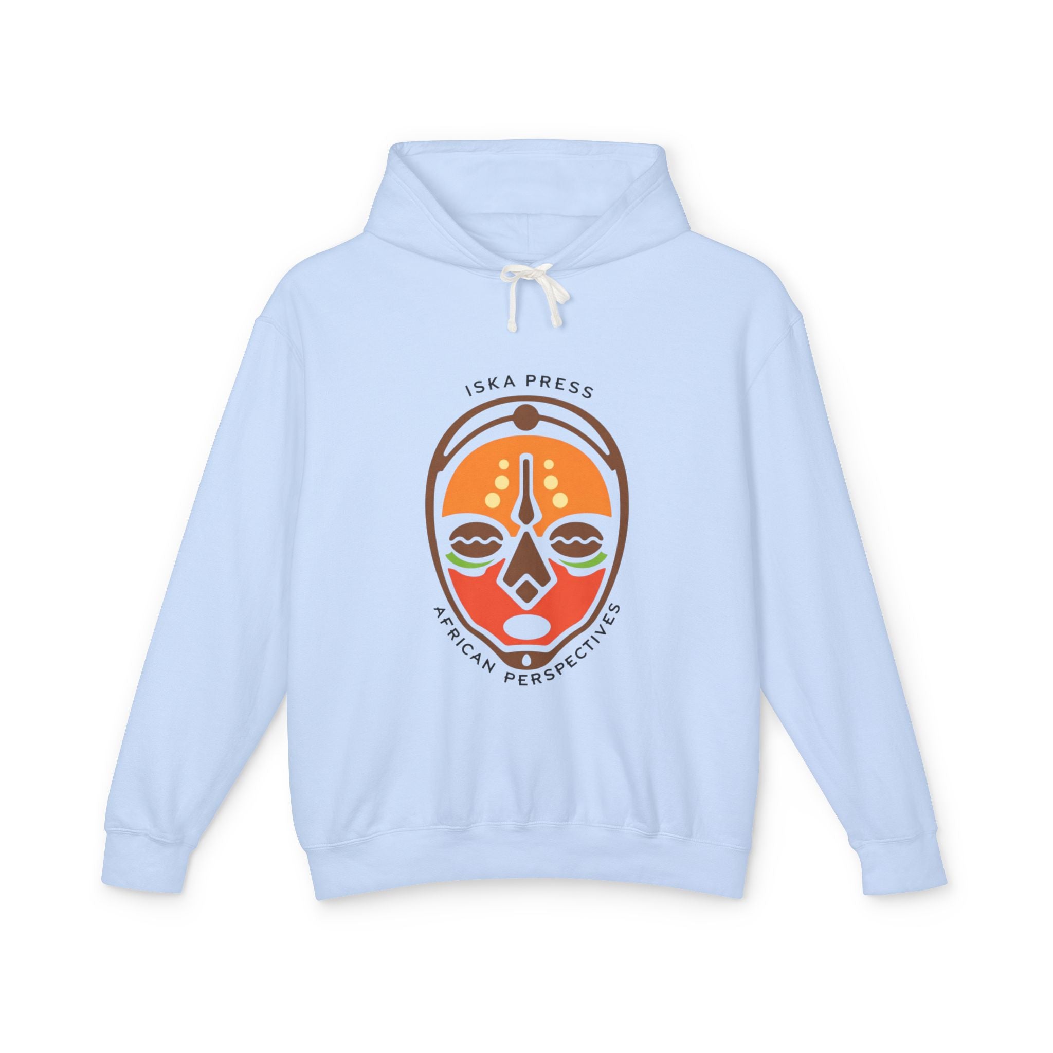 African Mask Graphic Hoodie — "ISKA PRESS African Perspectives" Lightweight Pullover