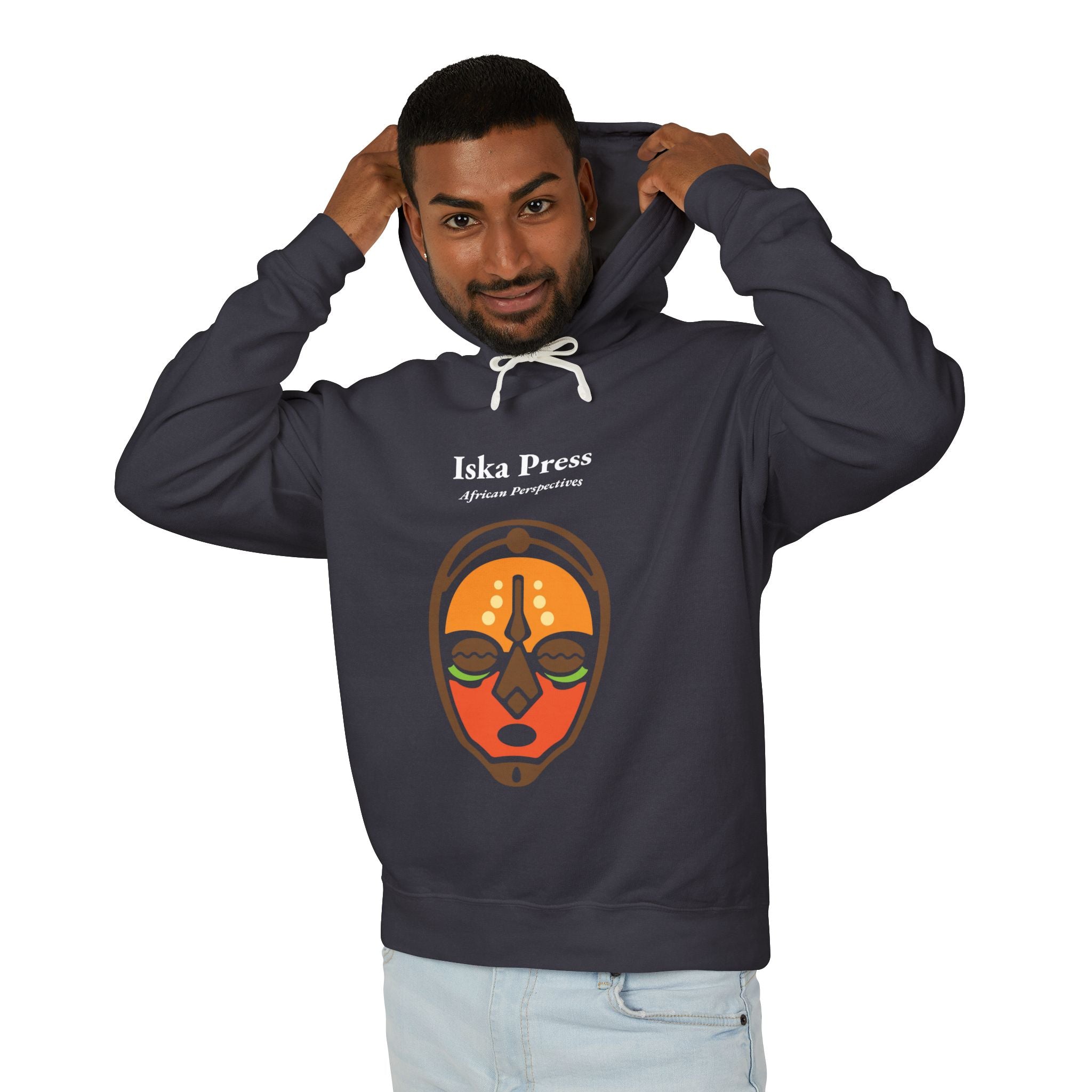 African Mask Graphic Hoodie — "Iska Press" Cultural Art Pullover