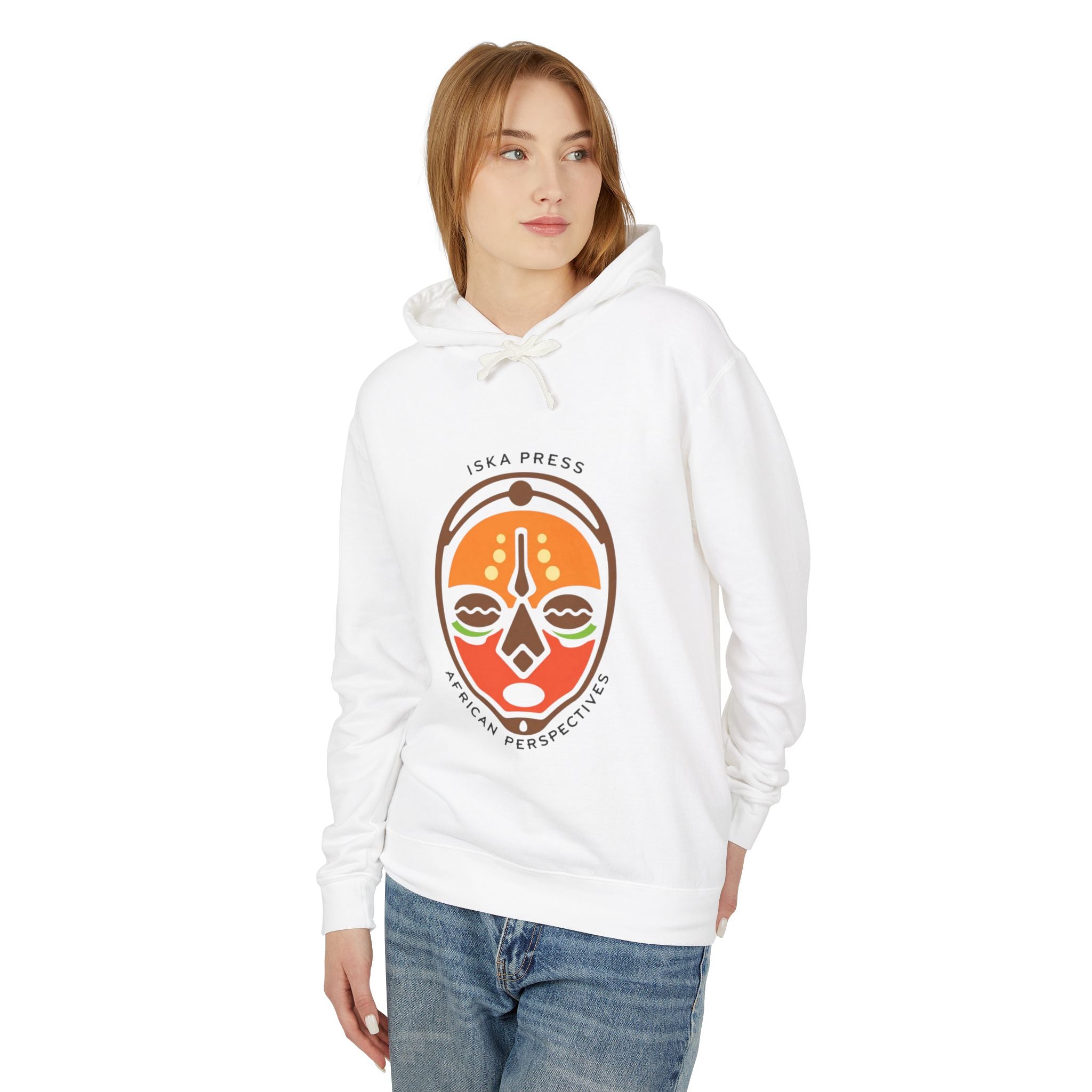 African Mask Graphic Hoodie — "ISKA PRESS African Perspectives" Lightweight Pullover