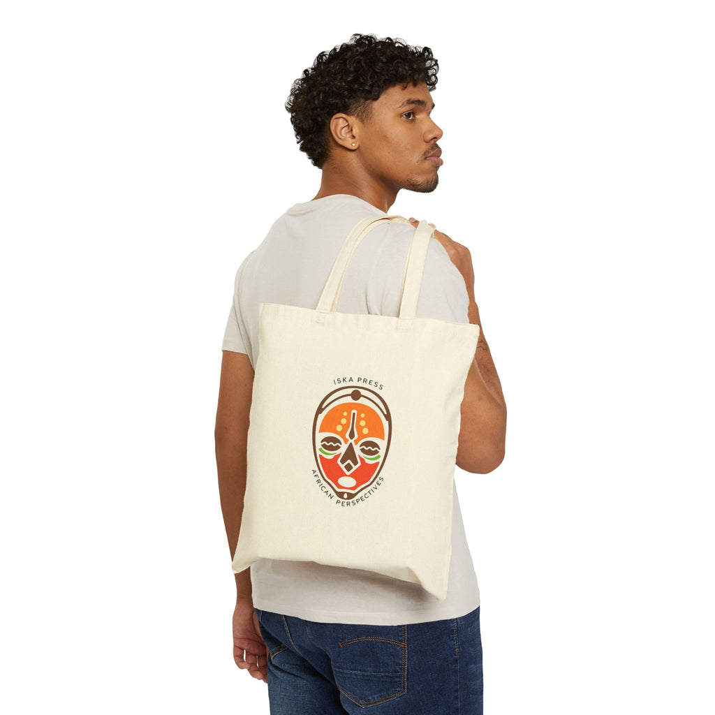 Canvas Tote Bag — 'My Ancestors Would Approve' Tribal Mask Eco Shopper