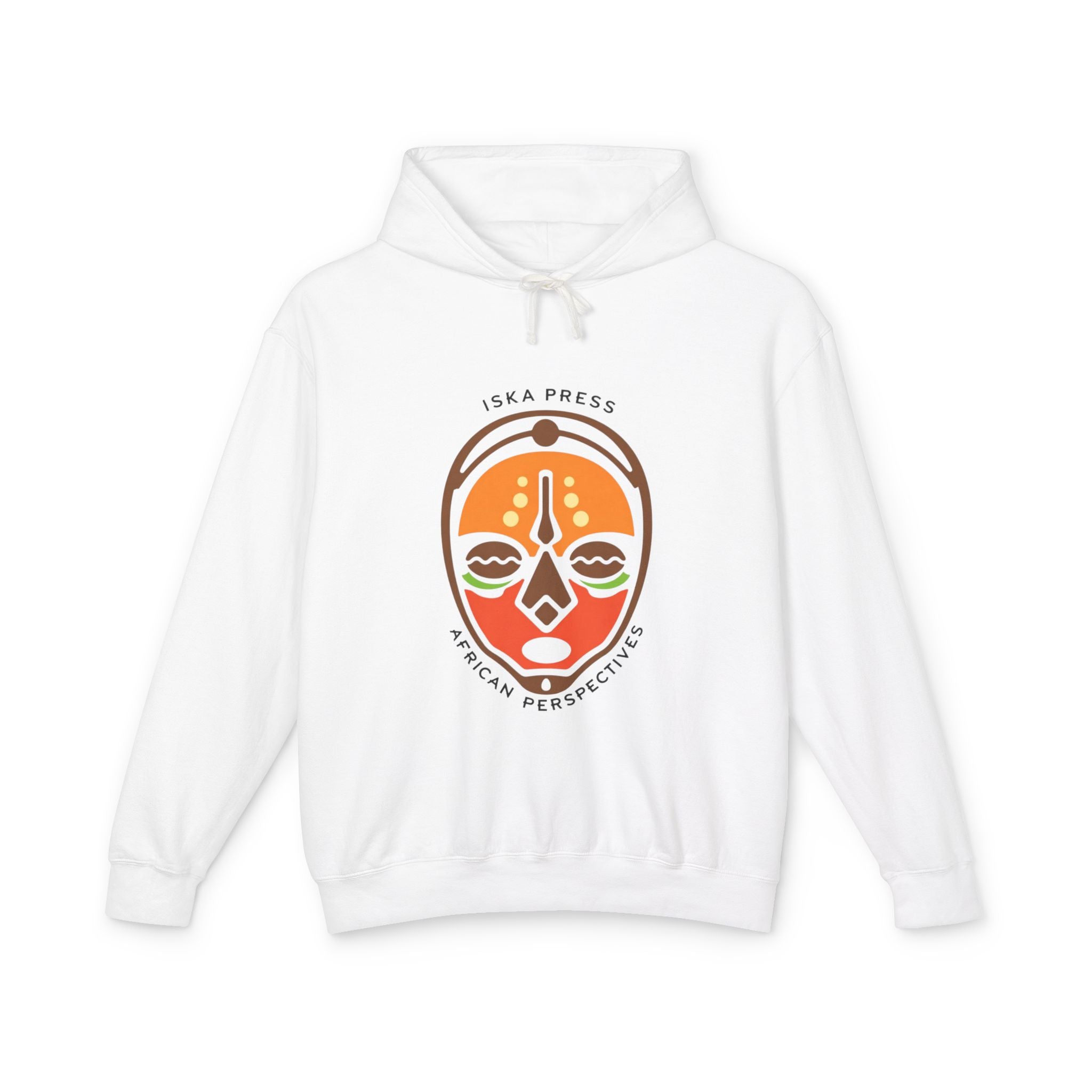 African Mask Graphic Hoodie — "ISKA PRESS African Perspectives" Lightweight Pullover