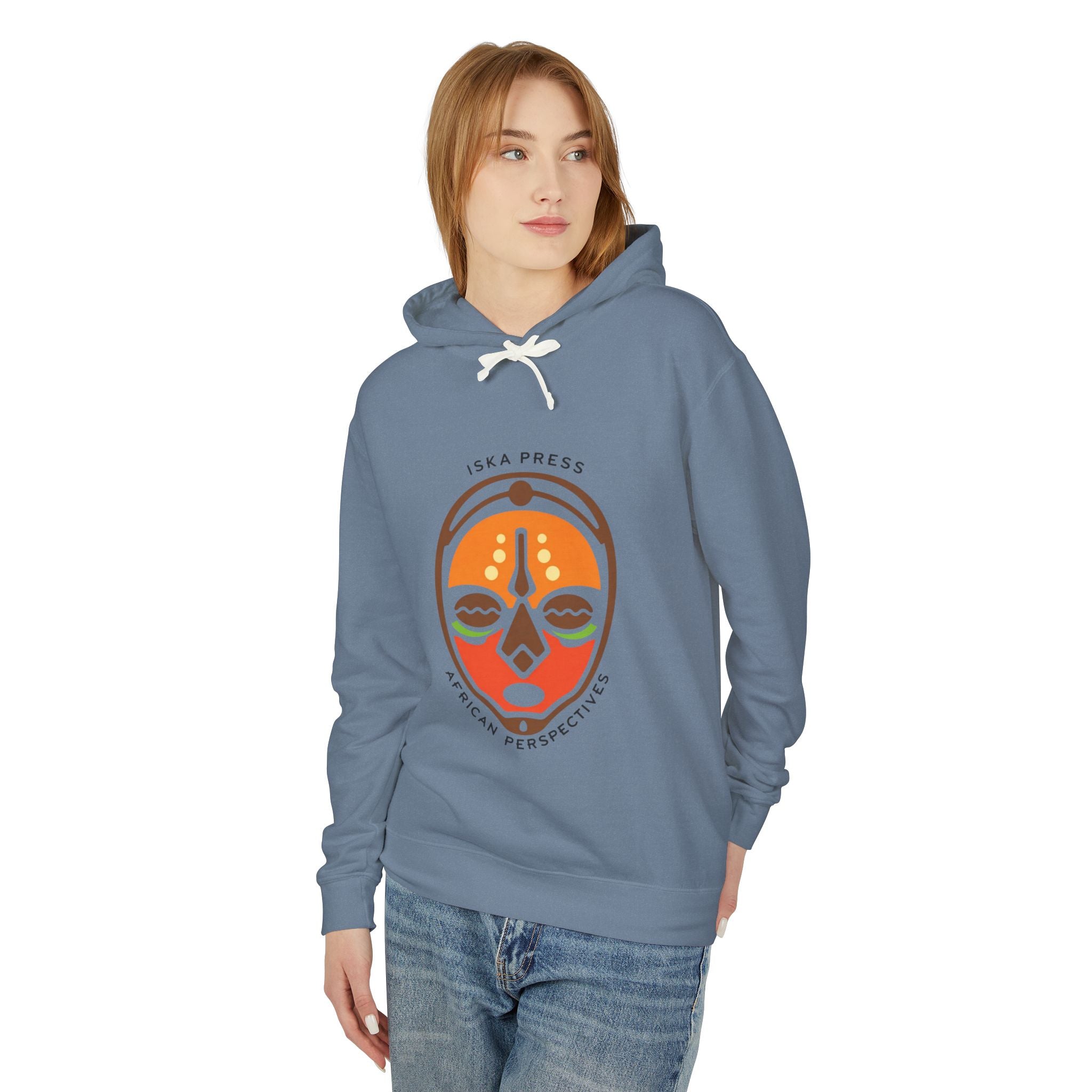 African Mask Graphic Hoodie — "ISKA PRESS African Perspectives" Lightweight Pullover