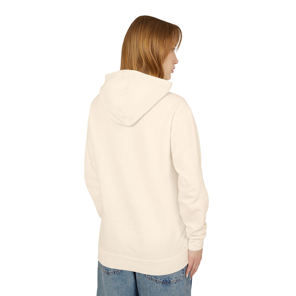 Ivory hoodie, hood detail — Iska Press, WE ARE Drop 01
