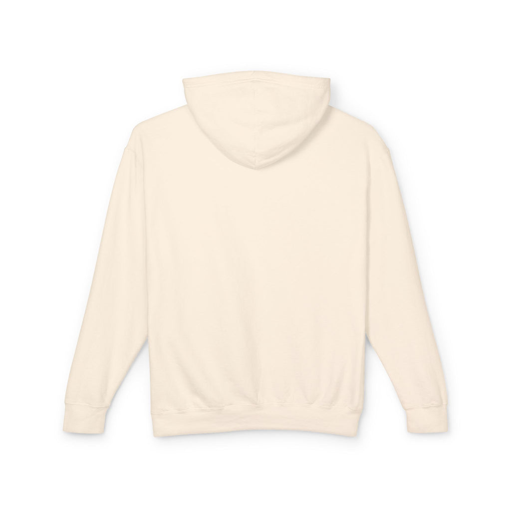Ivory hoodie, side view — Iska Press, WE ARE Drop 01