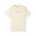 Ivory heavyweight tee with “We Are” printed in dark serif type on the chest — Iska Press, WE ARE Drop 01