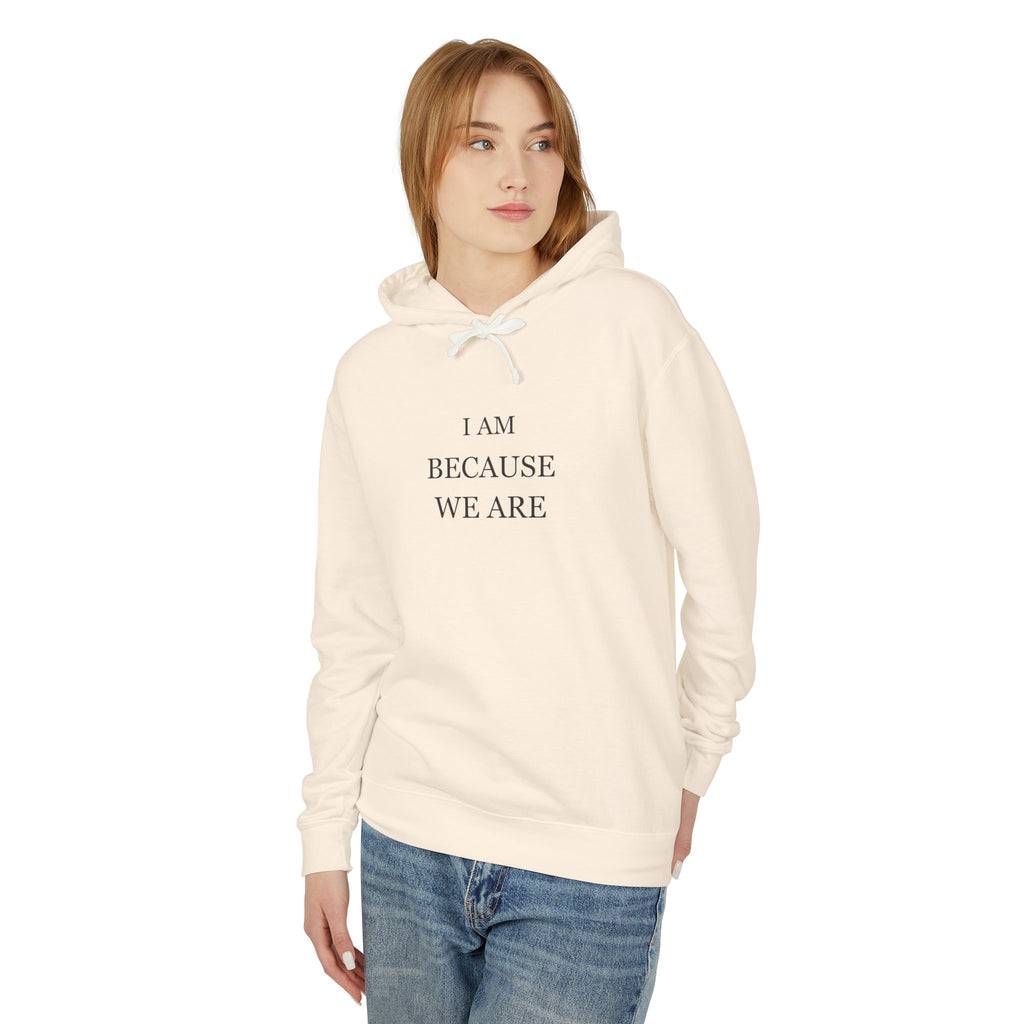 Ivory hoodie, back view — Iska Press, WE ARE Drop 01